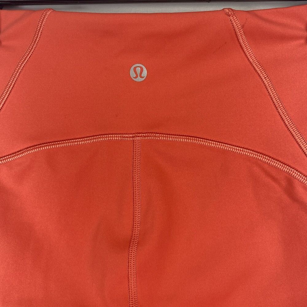 Lululemon Train Times Pant 25" Leggings Size 4 Orange Orangish Red